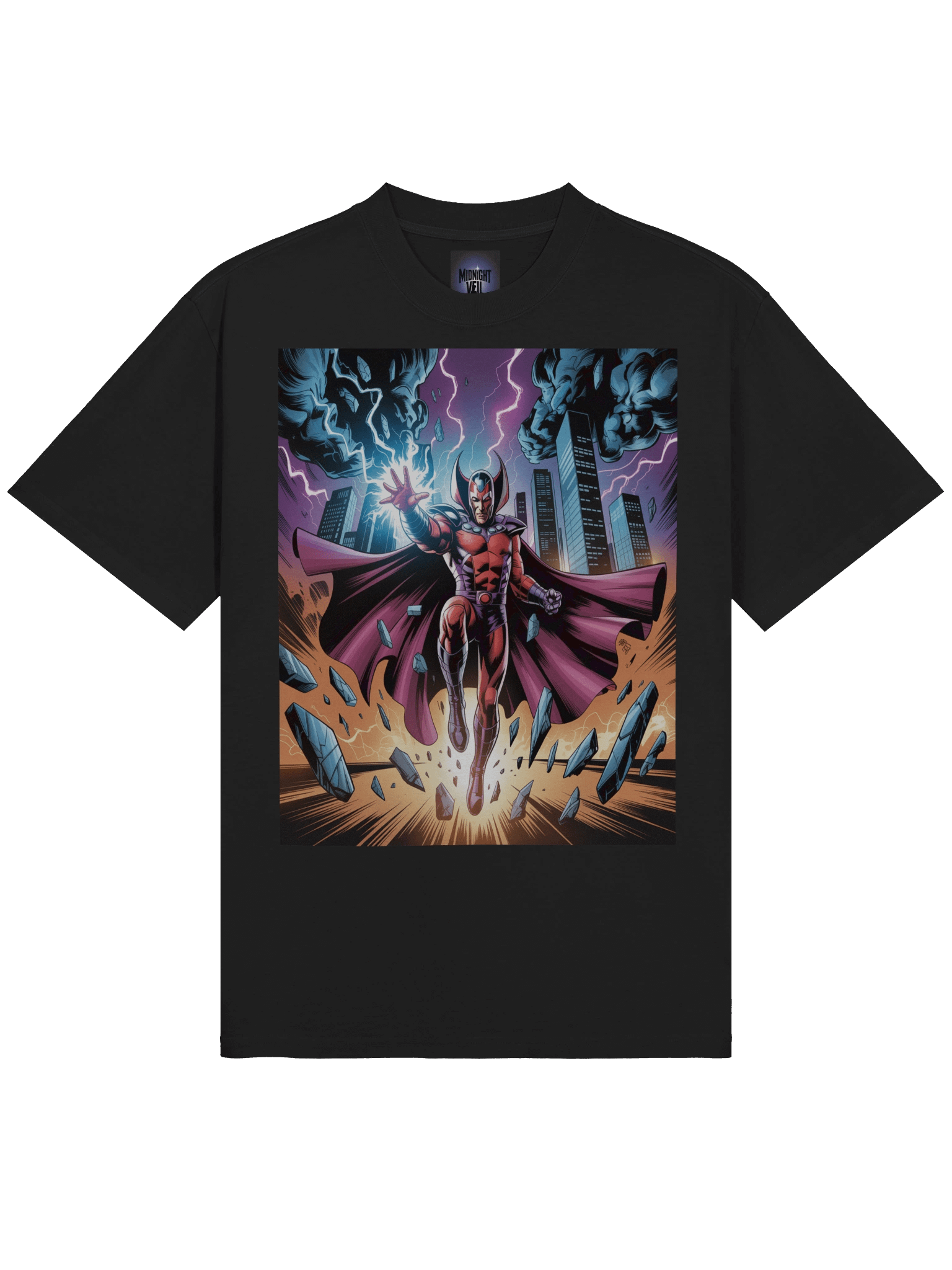 Magneto's Skyline Shatter – Premium Oversized Faded T-Shirt product image (5)