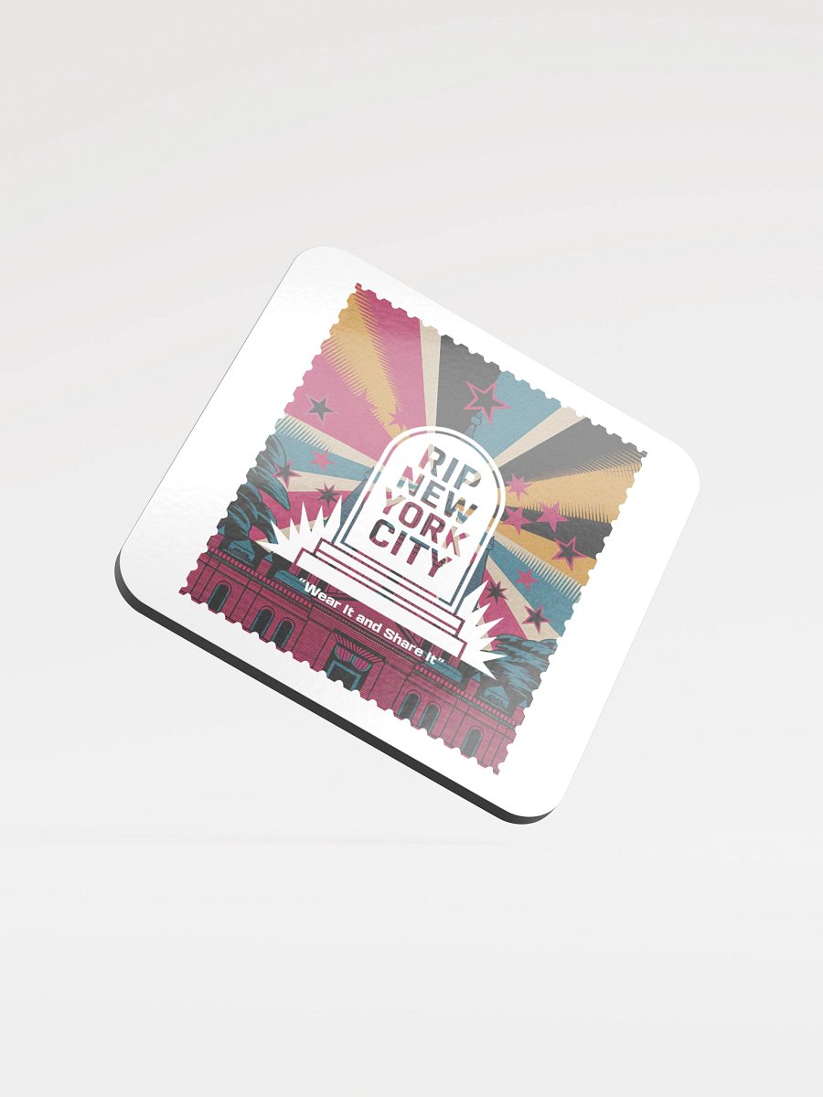 "RIP NYC" Full Color glossed cork coasters product image (1)