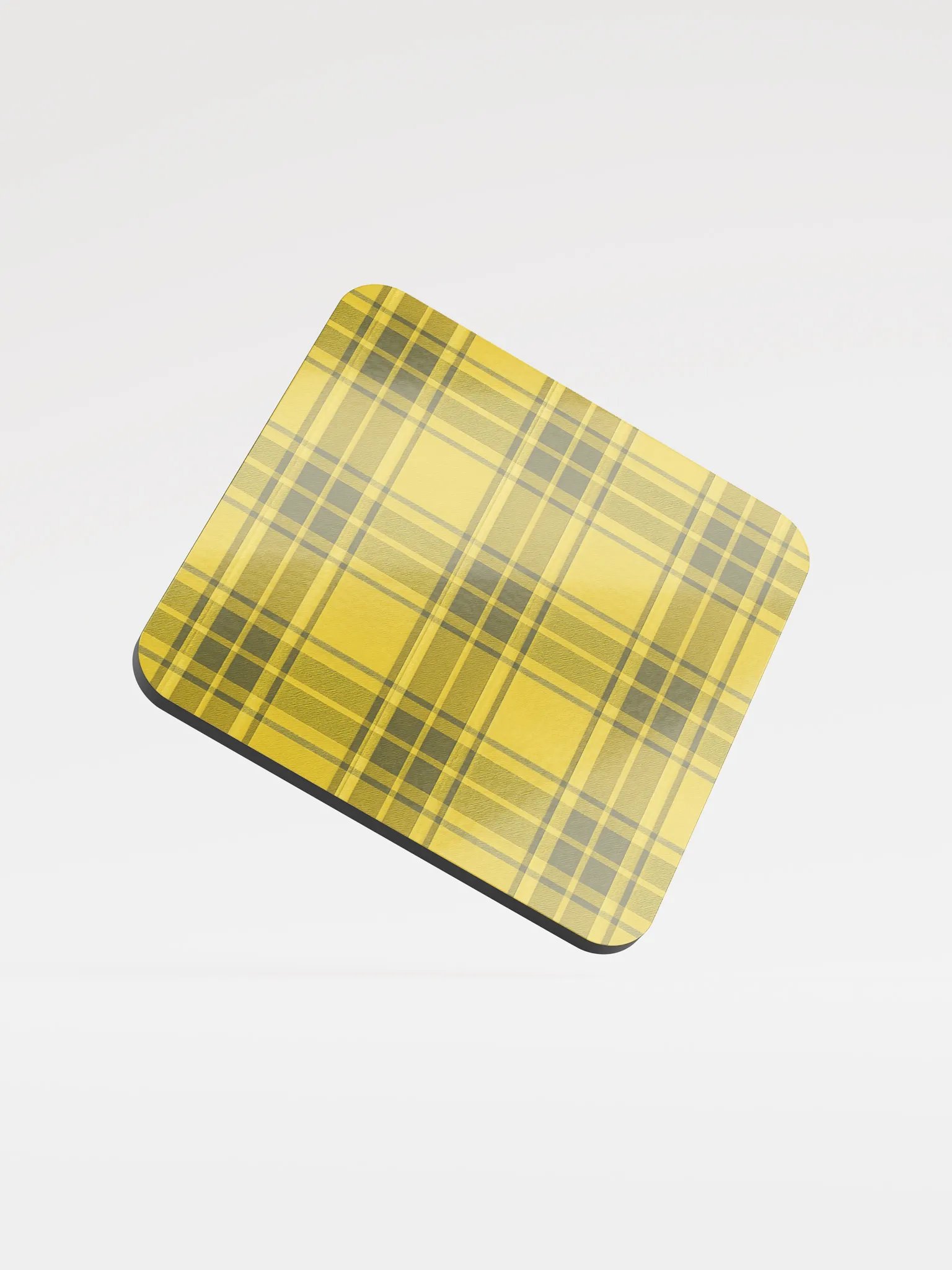 Yellow Plaid Cork Coaster product image (1)