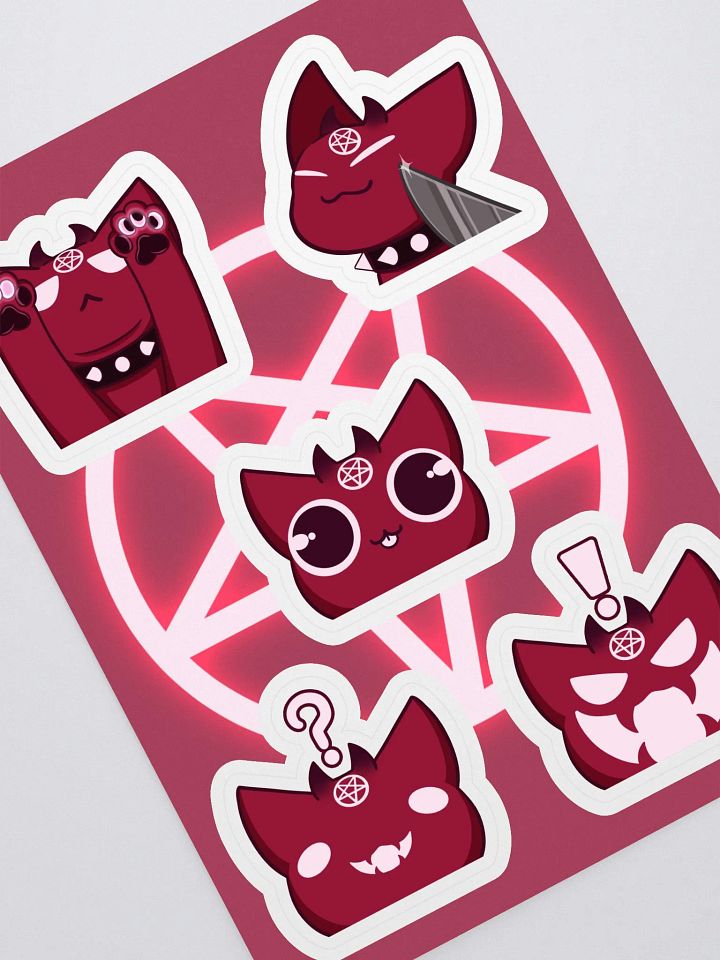 Bowtie Demon Cat Sticker Sheet product image (2)