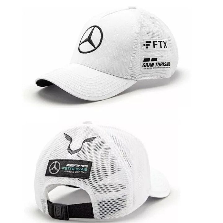 Men's Cap Hat Baseball Adjustable Mercedes Benz AMG Petronas Black/White Solid product image (2)