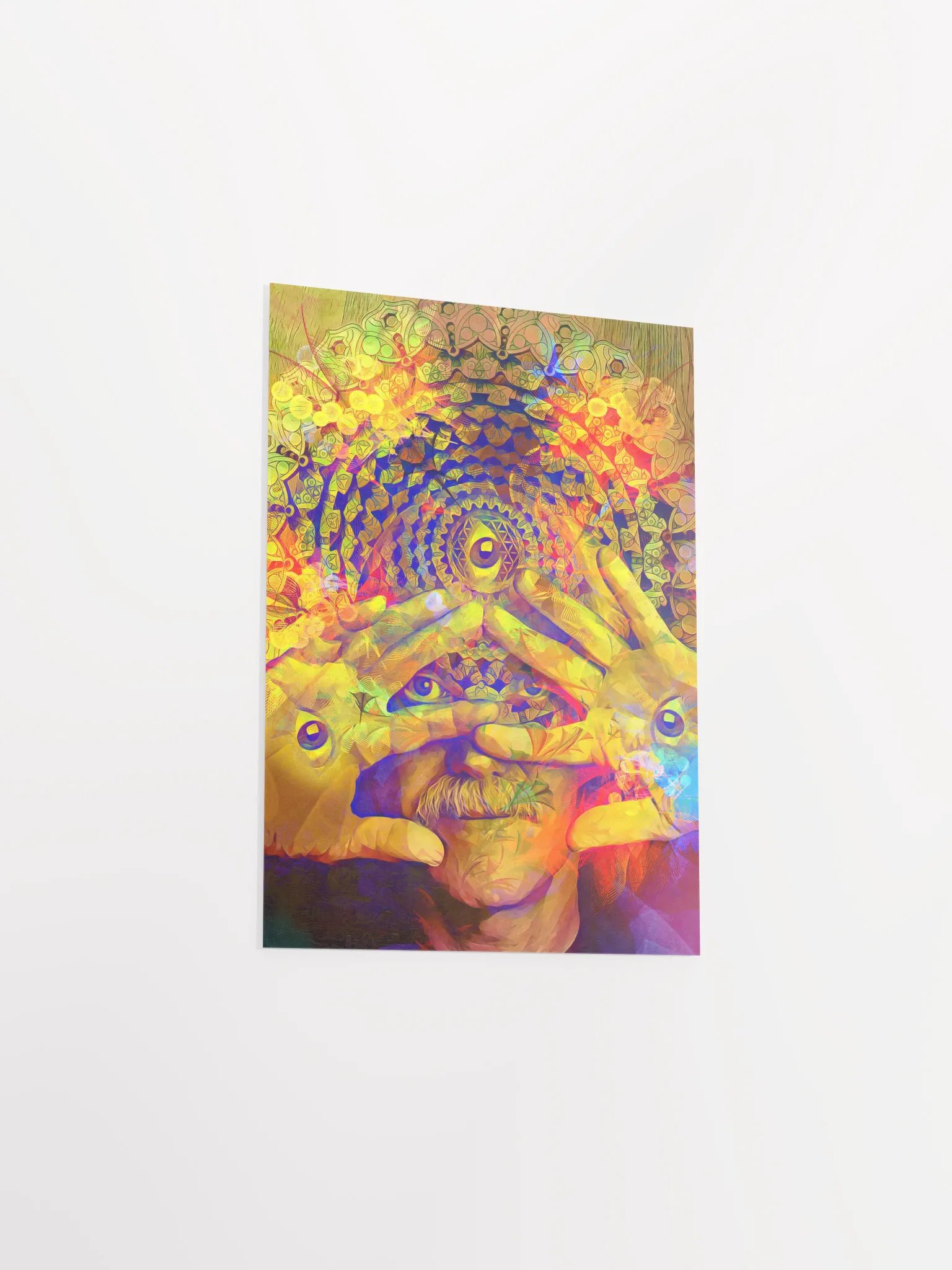 Psychedelic Visionary Portrait: Ram Dass and the Infinite Third Eye Mandala product image (7)