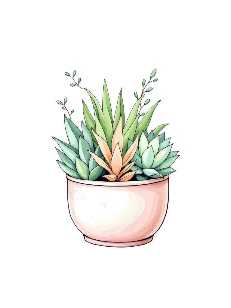 21 Elegant Cute Pastel Potted Succulent Clipart, Delicate Succulent Graphics, Nature-Inspired Clipart, Soft Pastel Clipart Set product image (5)