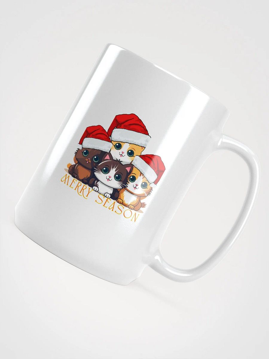 Merry Season Cats White Glossy Mug product image (4)