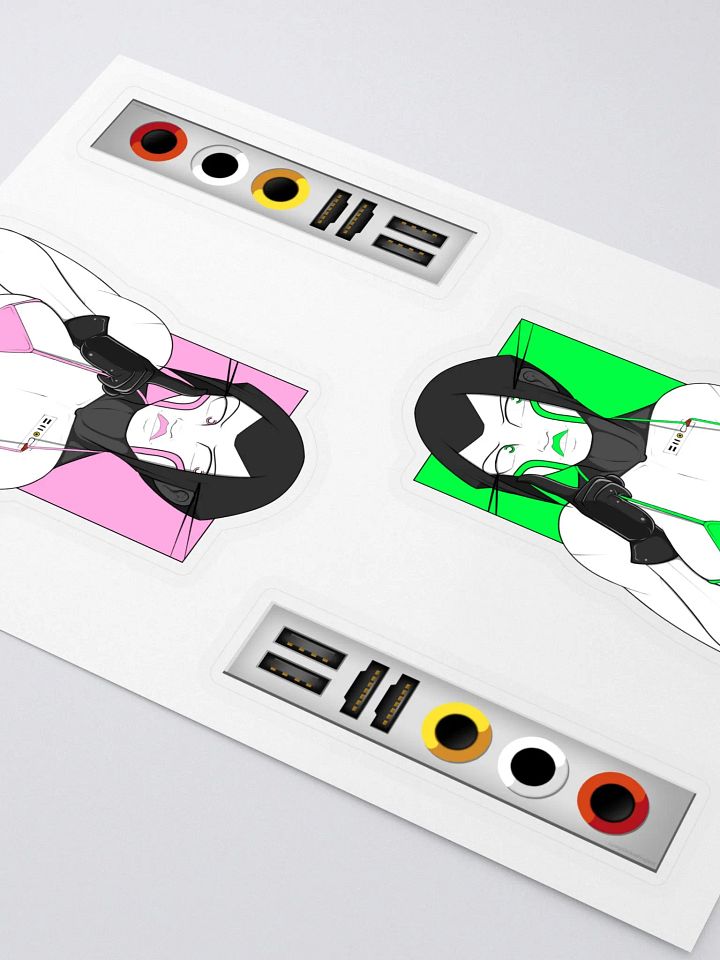 Summer Swimsuit Sticker Sheet (Green/Pink) product image (2)