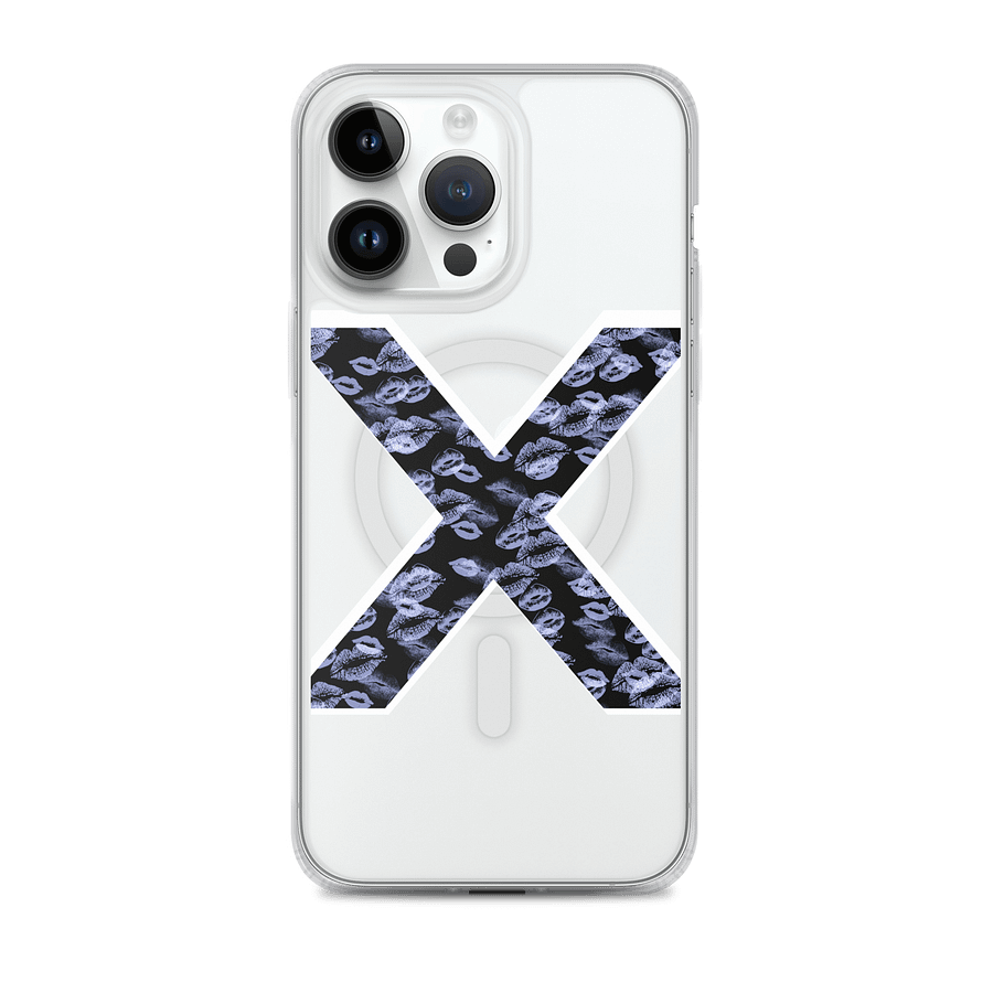Black X Light Blue Lipstick Kisses Phone Case product image (1)