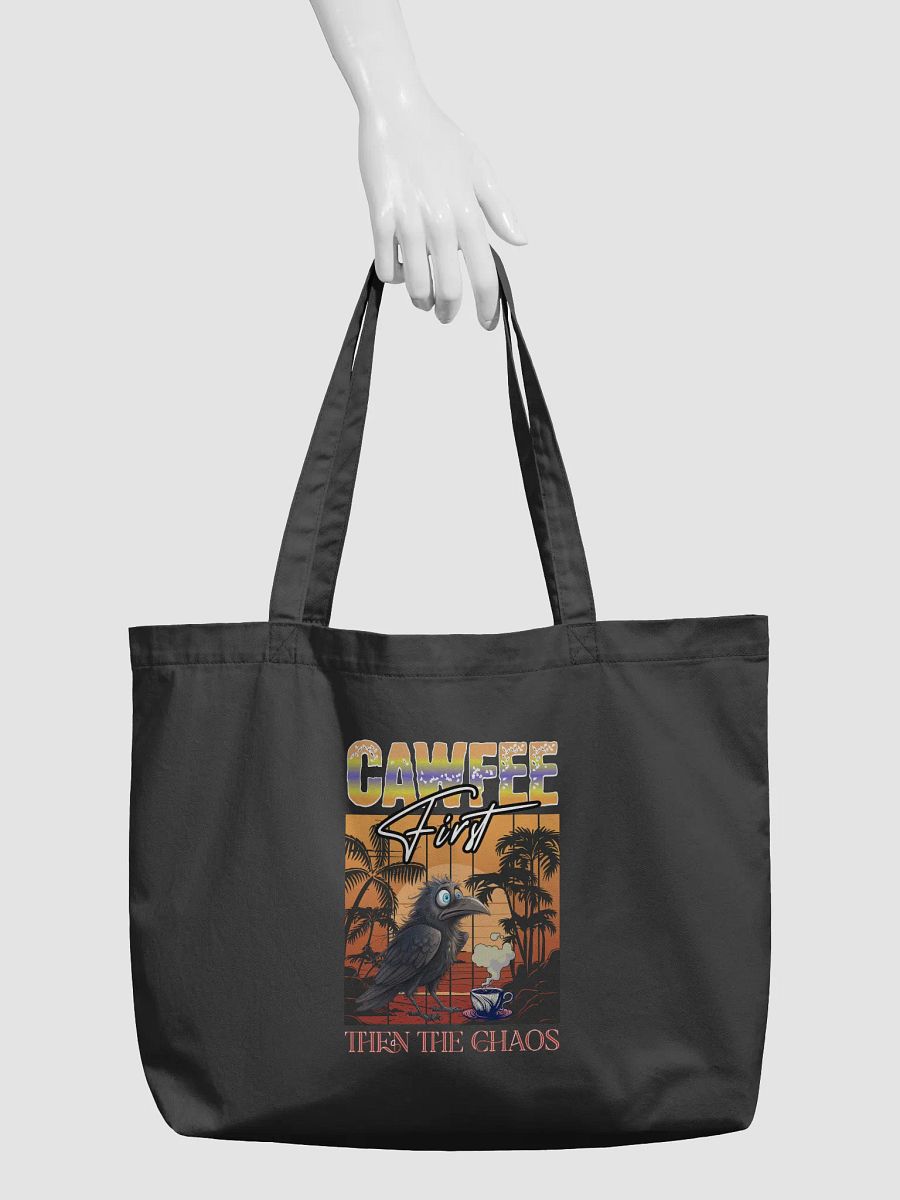 Cawfee First Then The Chaos Charming Crow Coffee Tote product image (6)