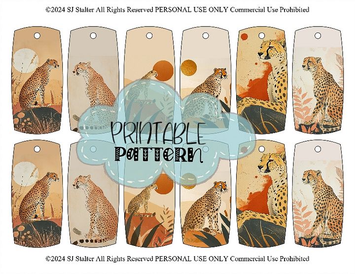 Exotic Cheetah Jungle Gift Tags: Modern Safari Inspired Printable Designs product image (2)