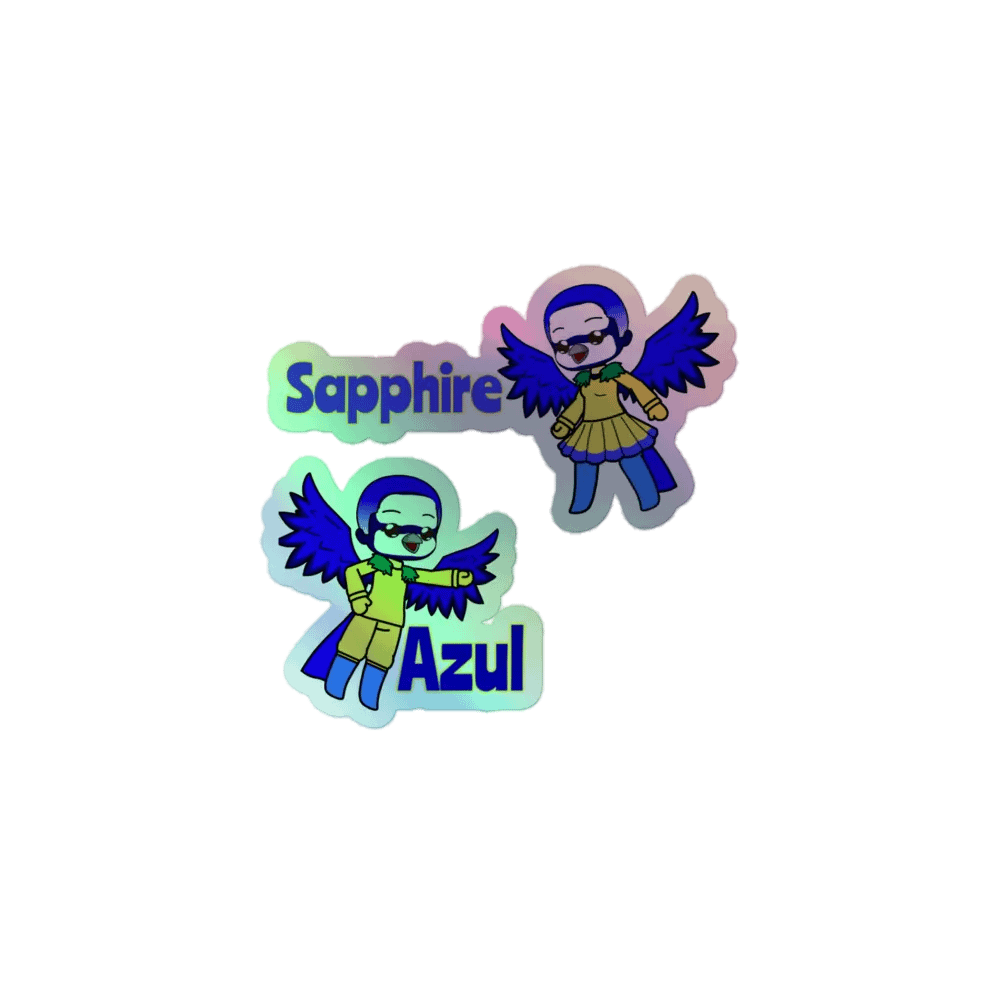 Sapphire & Azul - Blue Tits - The Birds of The Shadow Galaxy - rainbow stickers product image (1)