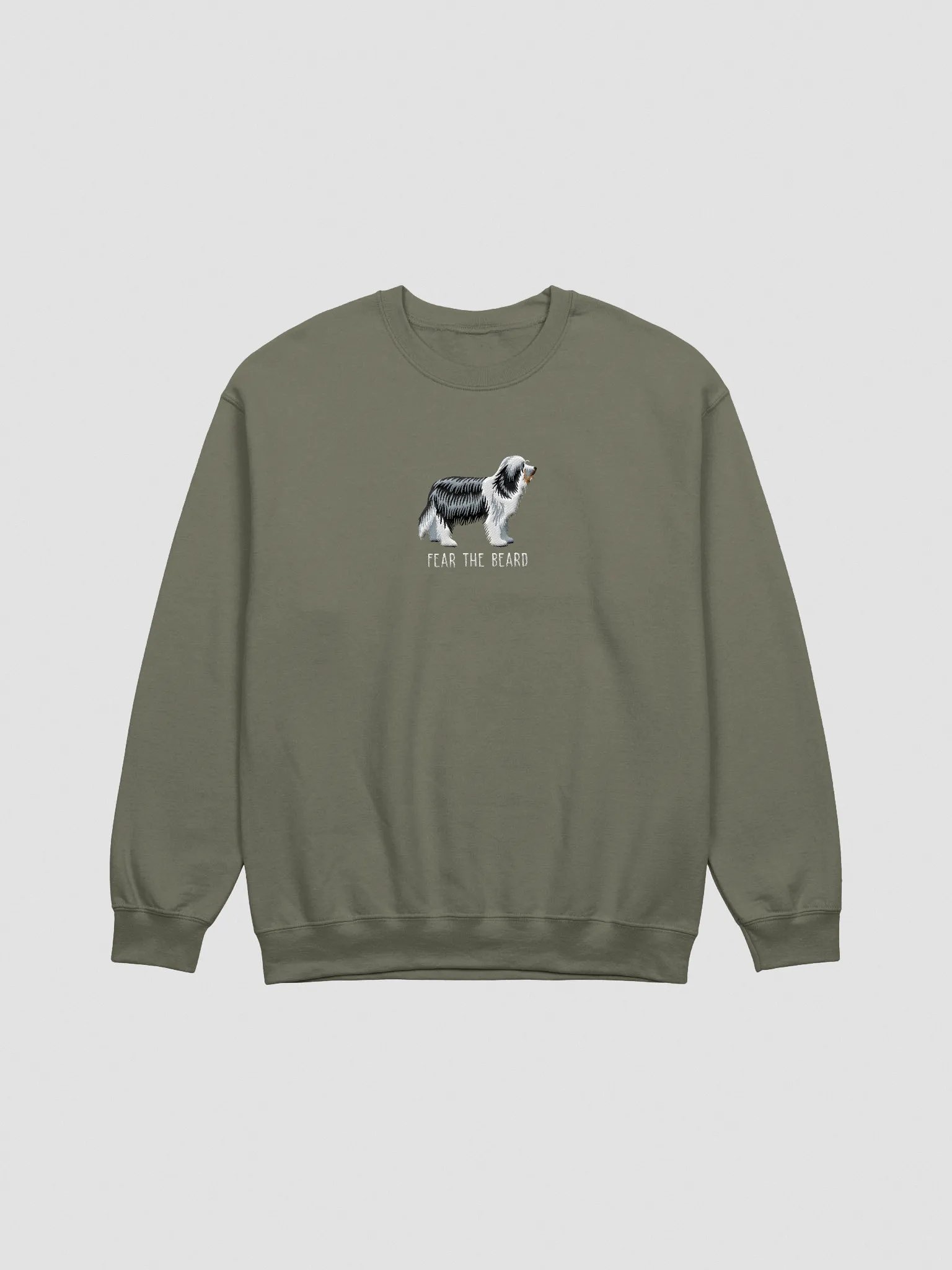 Fear the Beard Sweatshirt (Embroidered) of a Bearded Collie product image (3)