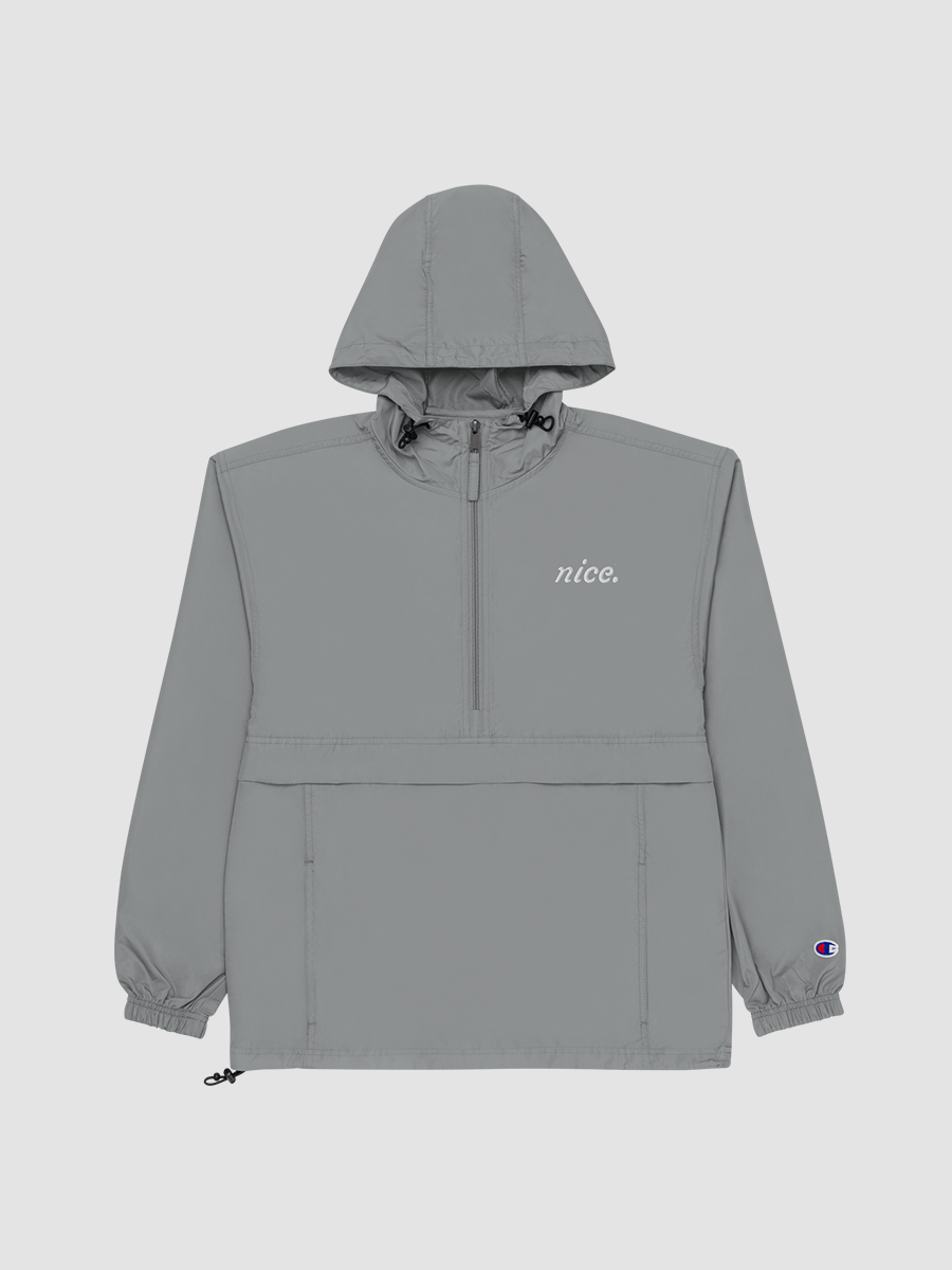 Nice. X Champion Windbreaker (White on Grey) product image (1)