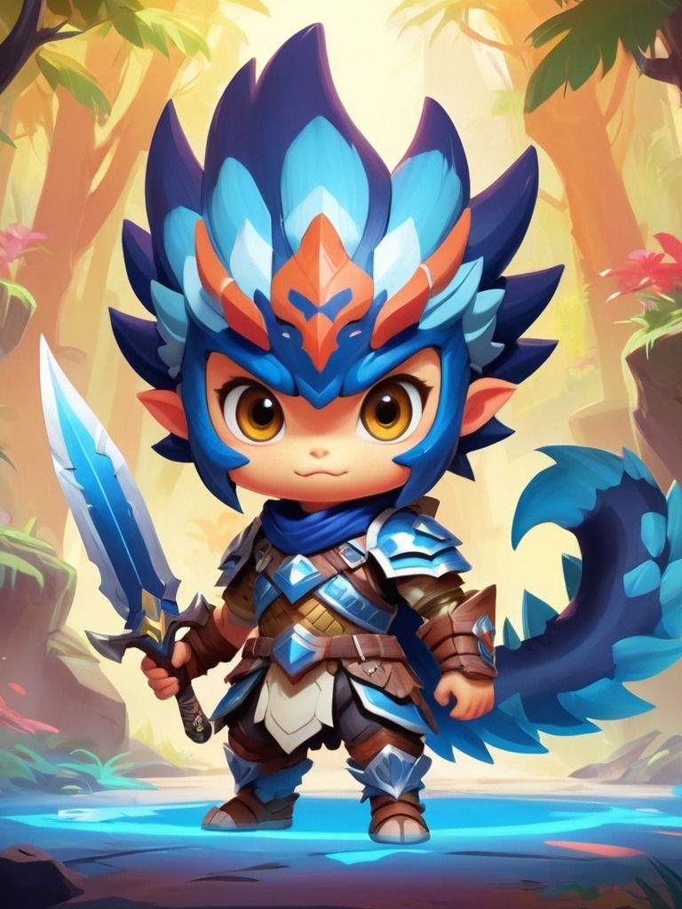 Chibi Monster Warrior Set A - Pin Button Collection product image (5)