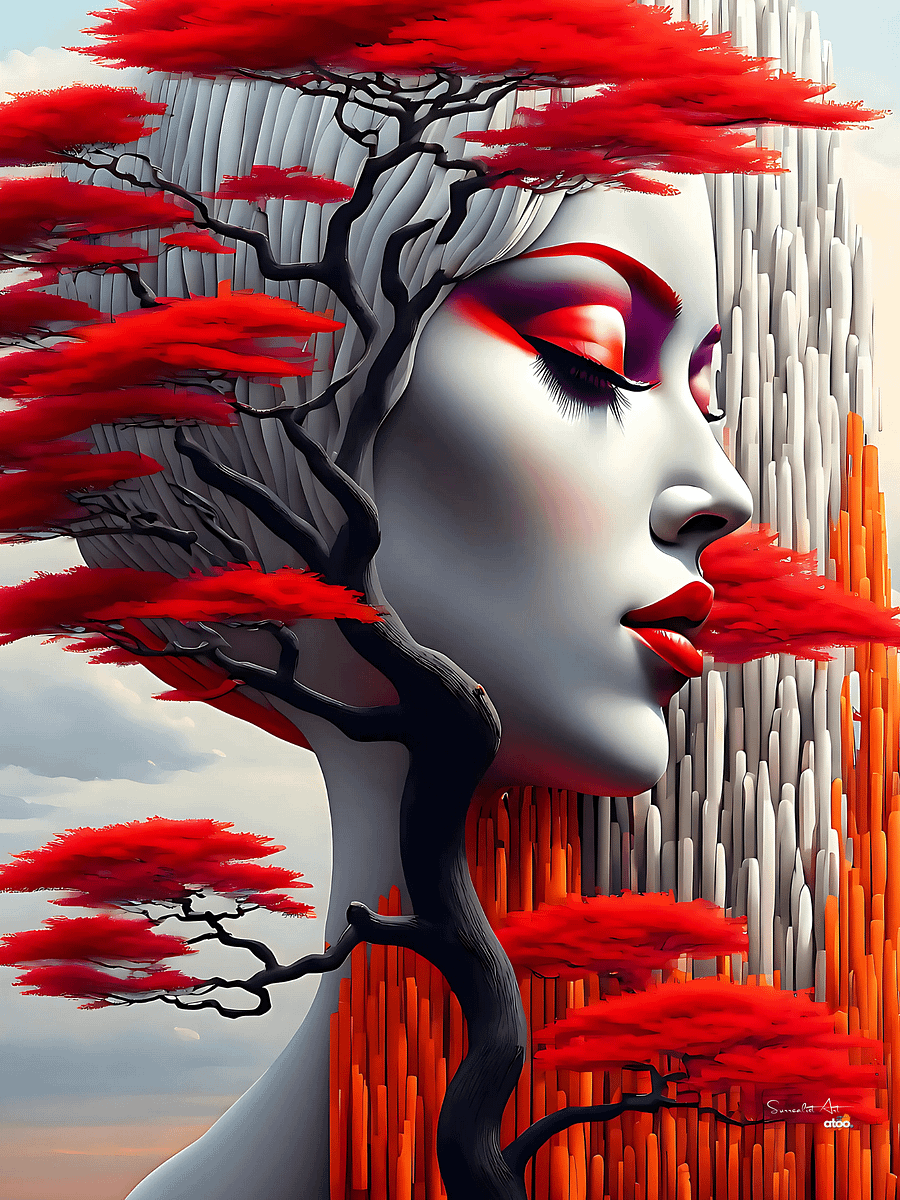 The Colorful Woman of Dreams: Bring Surreal Art to Your Home with This Framed Wall Painting product image (61)
