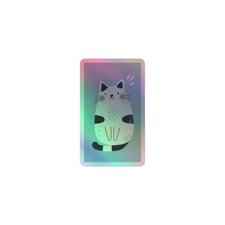 Adorable, Eye-Catching Cat - Kiss-Cut Holographic Sticker Sheet product image (1)