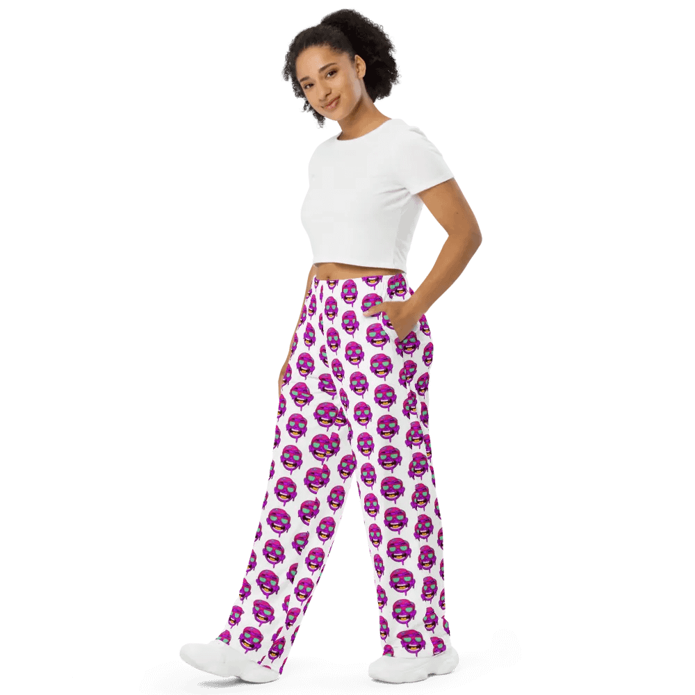 Comfy drippy face stretchy wide leg pants product image (7)