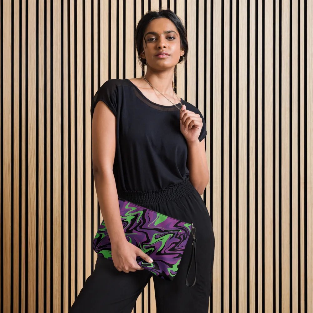 Purple Lime Swirl Flip-Sided Faux Leather Crossbody Bag product image (9)