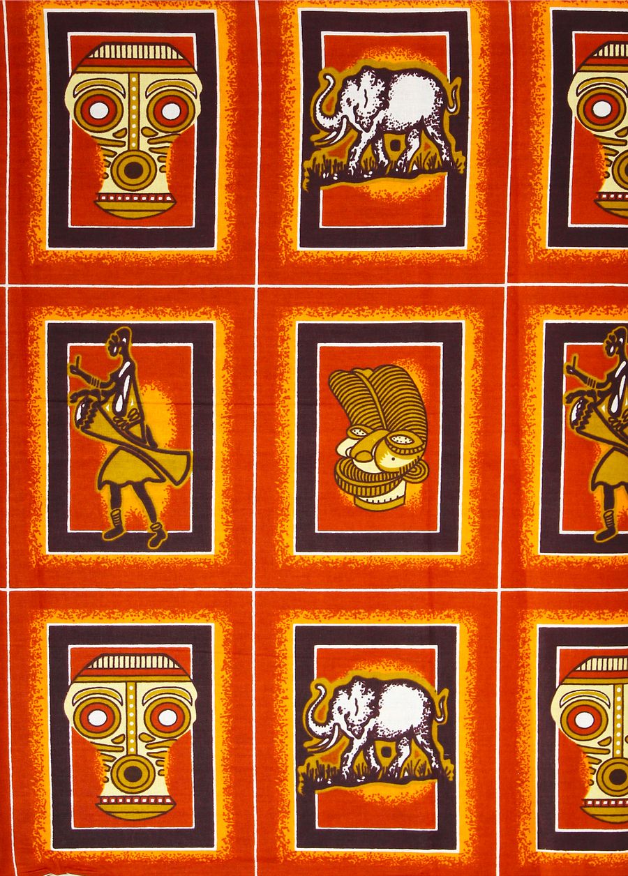 Tessuto Wax Print - Design Maschere ed Animali - cod.596/B product image (1)