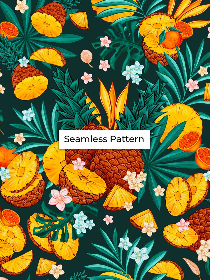 Pineapples PSD Layered Single Seamless Pattern product image (1)