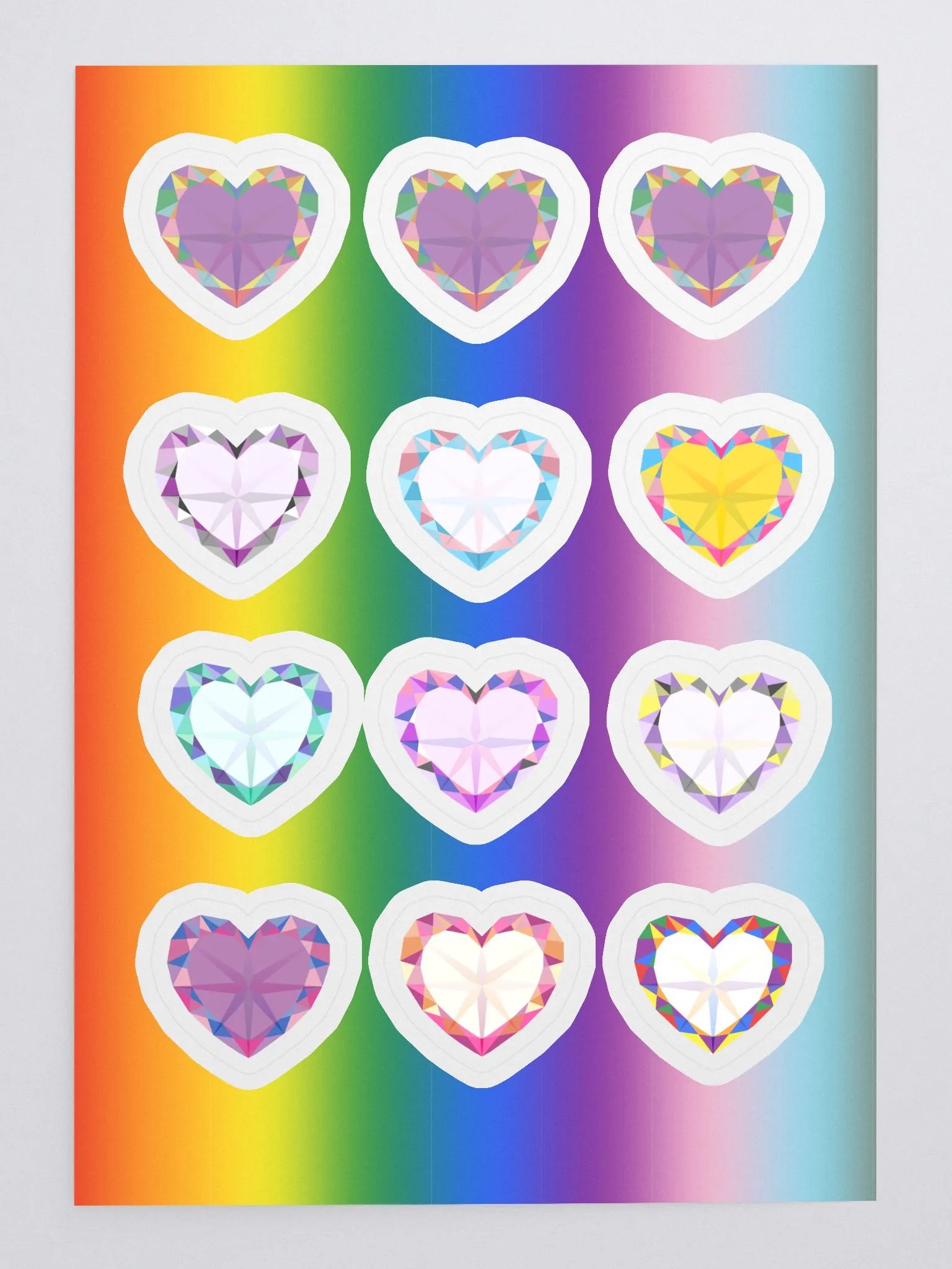 Crystal Pride Heart Sticker Sheet product image (3)