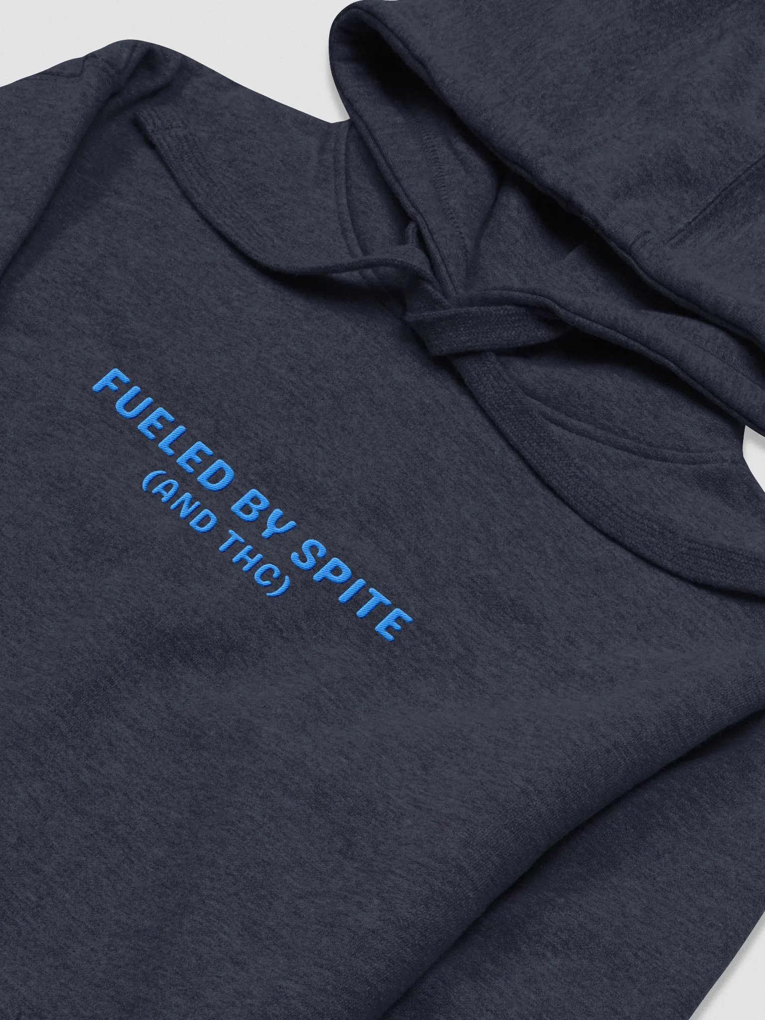 FUELED BY SPITE (aqua thread) embroidered heavyweight hoodie product image (6)