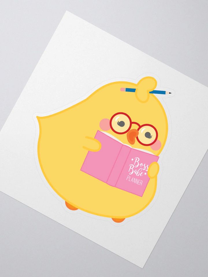 Cute Kawaii Planner Chick Kiss Cut Sticker product image (2)
