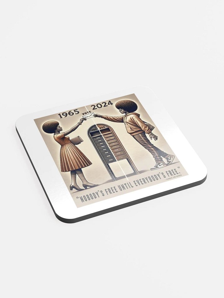 "Nobody’s Free" Cork Coasters – Protect Surfaces, Preserve Rights product image (2)