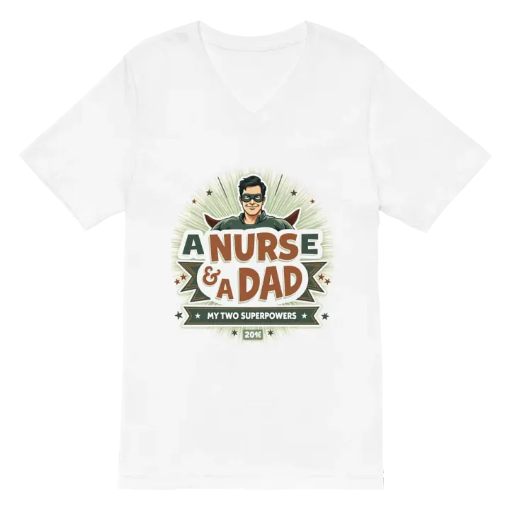 Superhero Nurse & Dad V-Neck Tee product image (6)