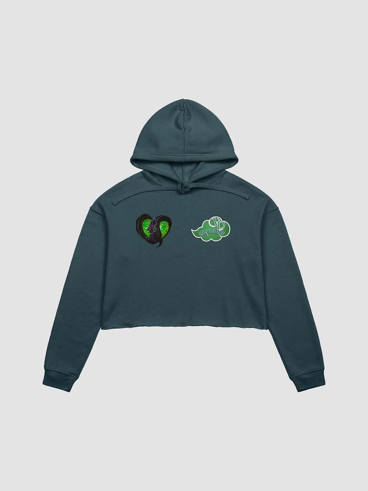 THE GREEN RAIN CLOUD HEARTED crop top hoodie product image (4)