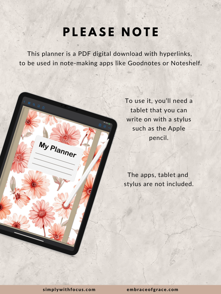 Pink Floral Digital Planner- Elegant, Accessible, and Faith-Inspired product image (7)