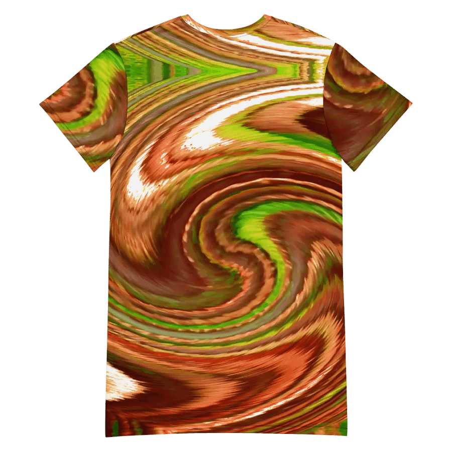 Abstract Swirling Earth Tones Lochan Reflections Women's T Shirt Dress product image (8)