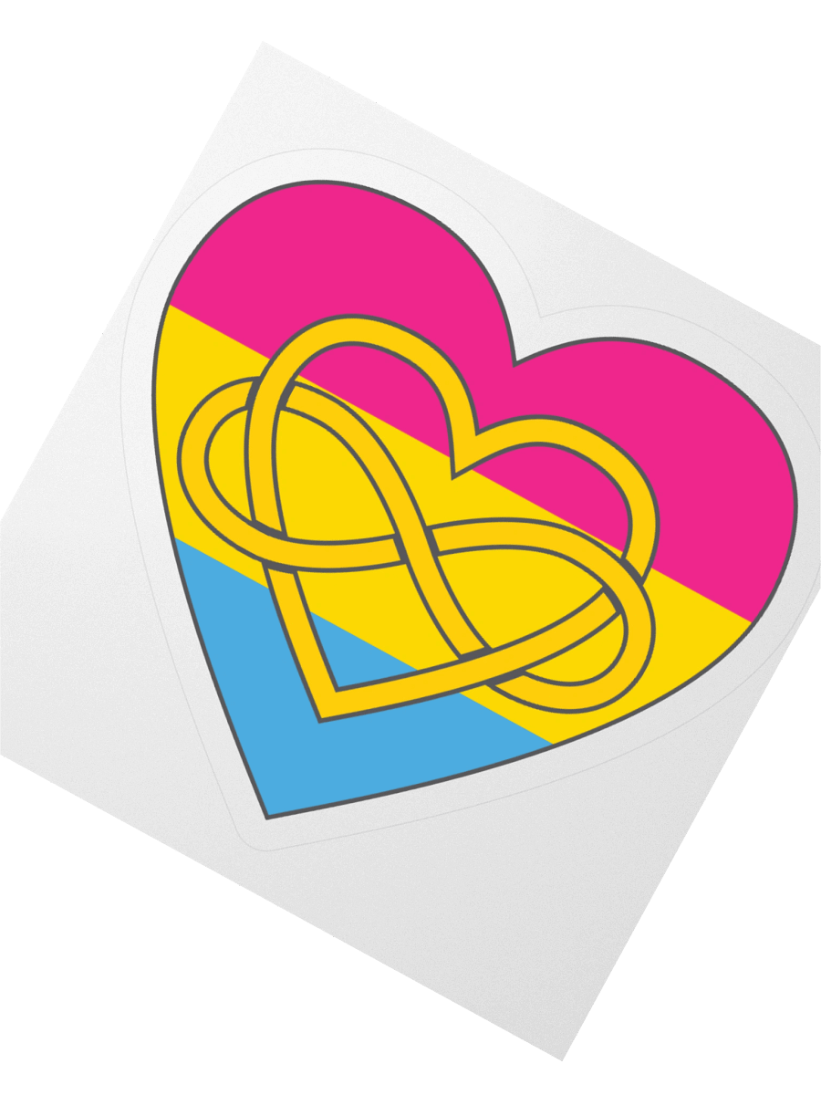 Pansexual Pride Flag Polyamory Infinity Heart Sticker product image (5)