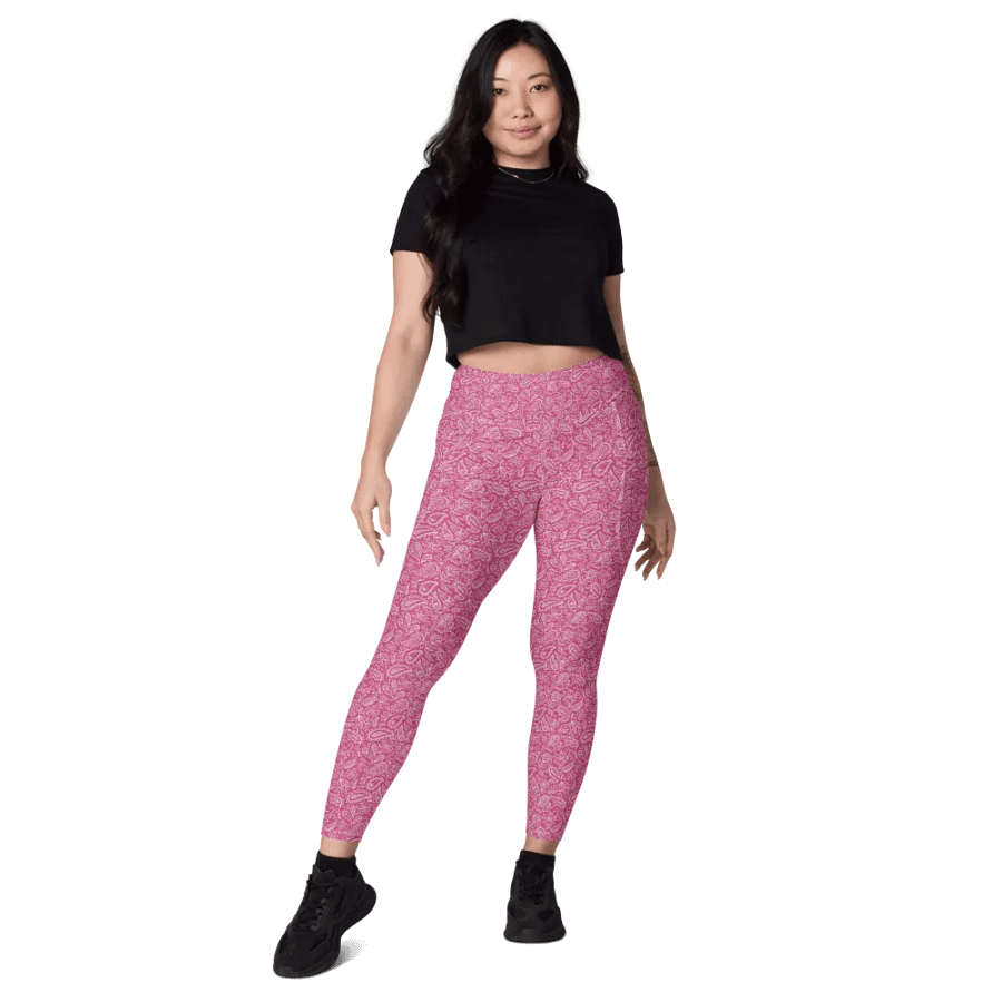 Dk Pink All-Over Print Leggings with Pockets product image (7)
