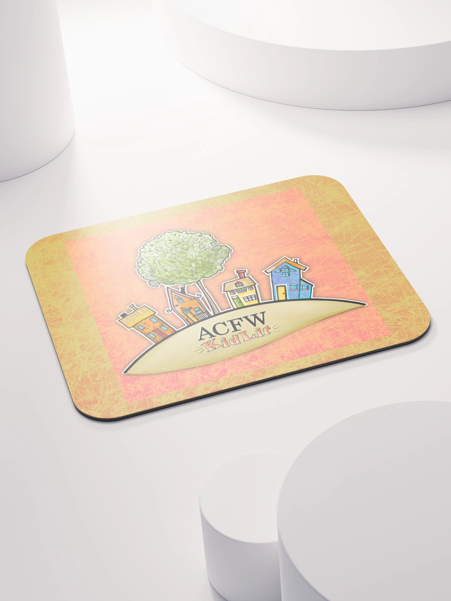 Whimsical ACFW KidLit House Mouse Pad Orange Background product image (4)