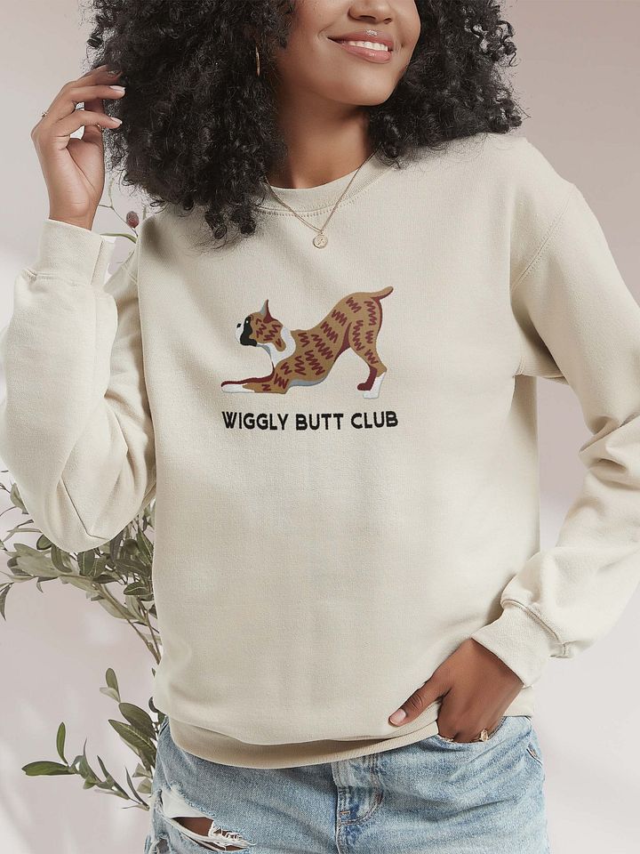 Wiggly Butt Club Sweatshirt (Embroidered) of a Boxer(Brindle) product image (2)