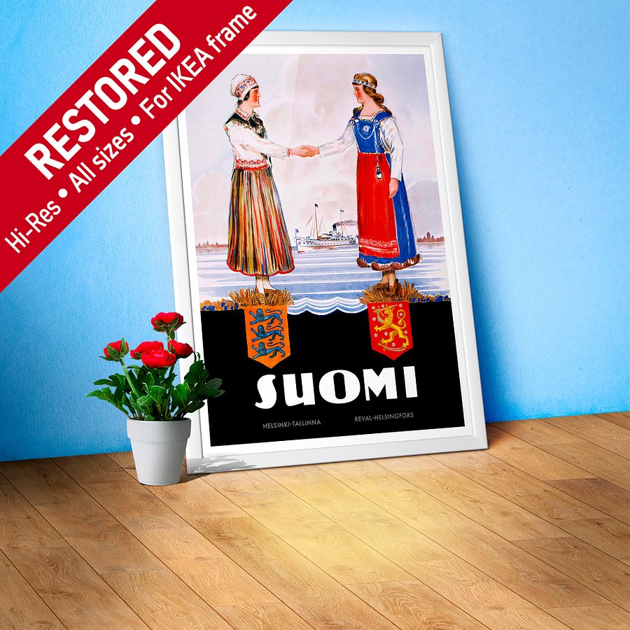Estonia poster: Suomi. Finland - Estonia, 1920 — retro vintage travel poster, retro travel art, retro travel wall art product image (1)