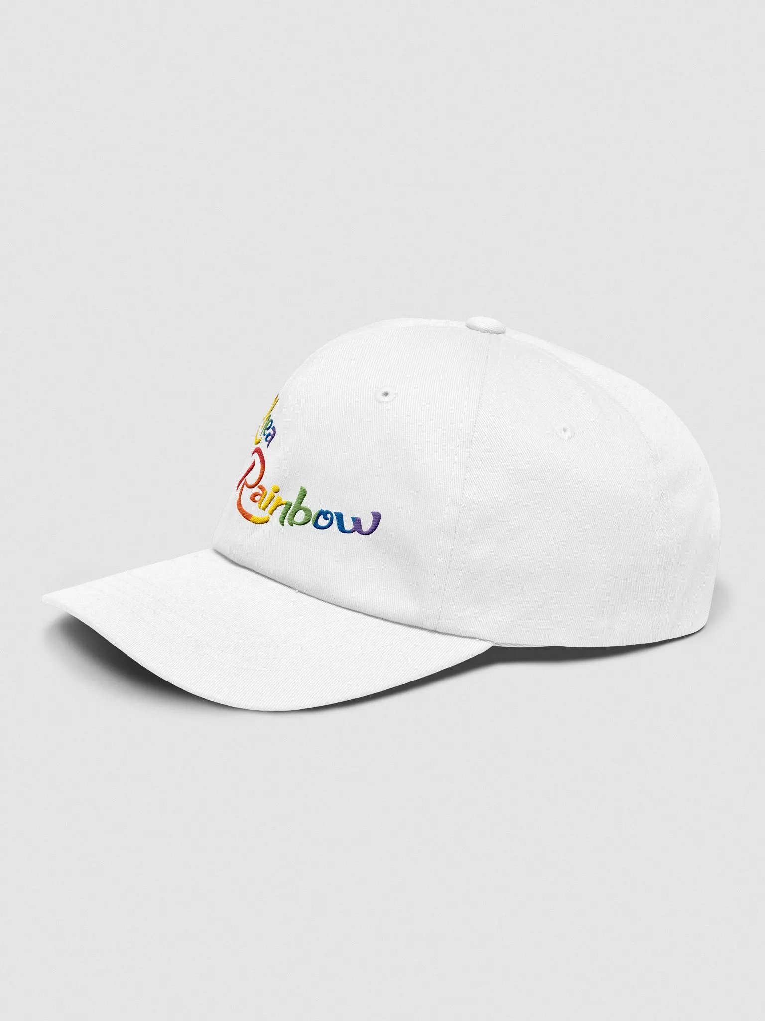 🌈Rhea Rainbow Classic White Hat – Timeless Style, VTuber Energy! product image (3)