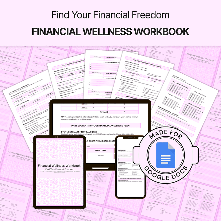 Financial Wellness Workbook - Google Docs product image (1)