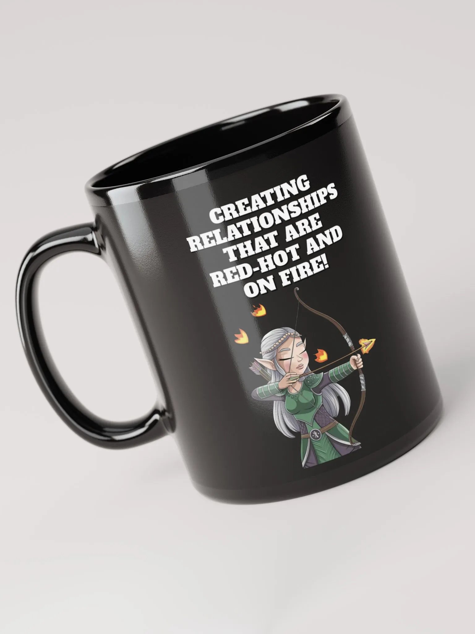 Creating Relationships That Are Red-Hot And On Fire! Valentine's Day Black Mug product image (8)