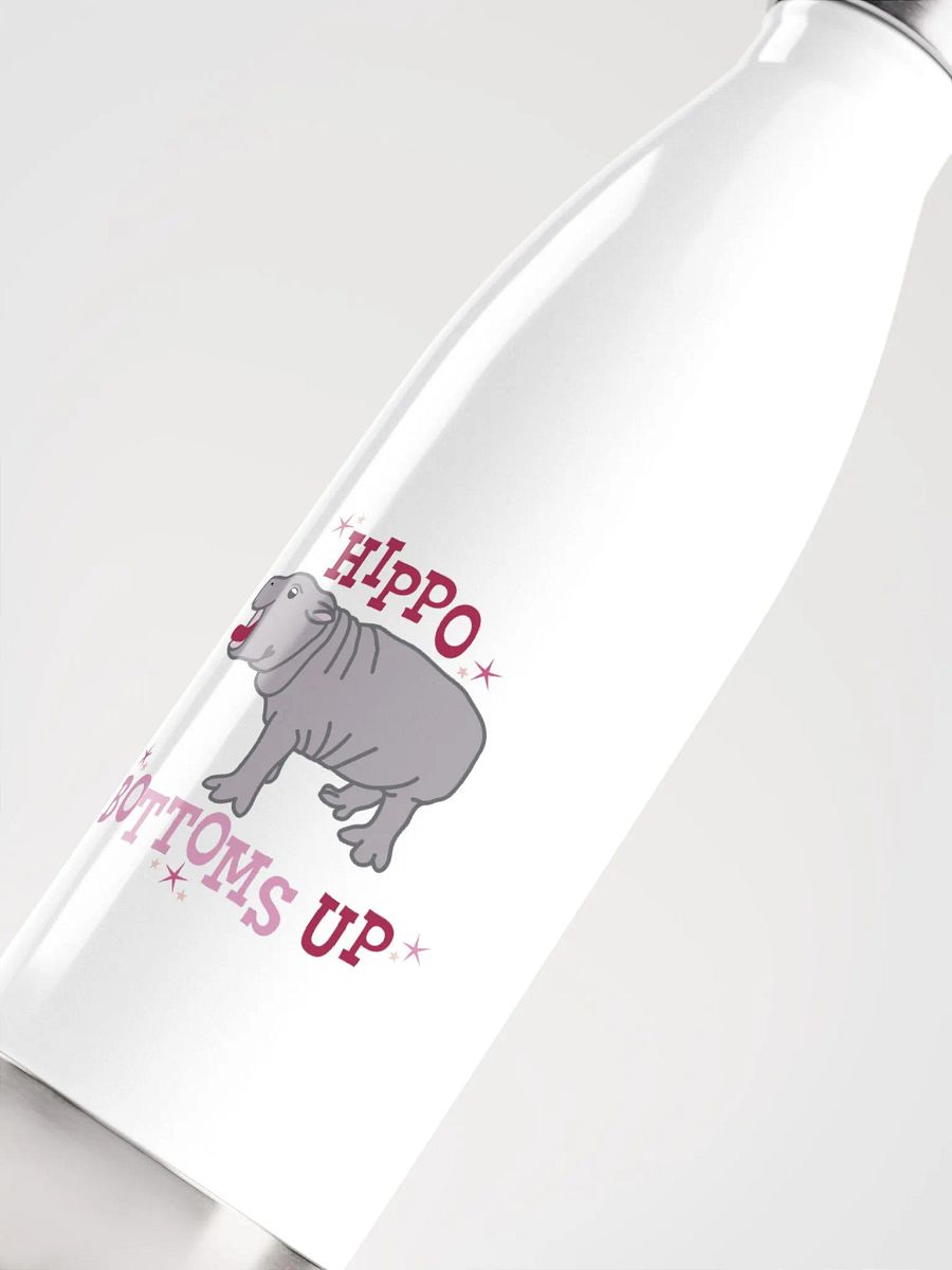 Hippo Bottoms Up Steel Water Bottle | Moo Deng Inspired Merch product image (6)