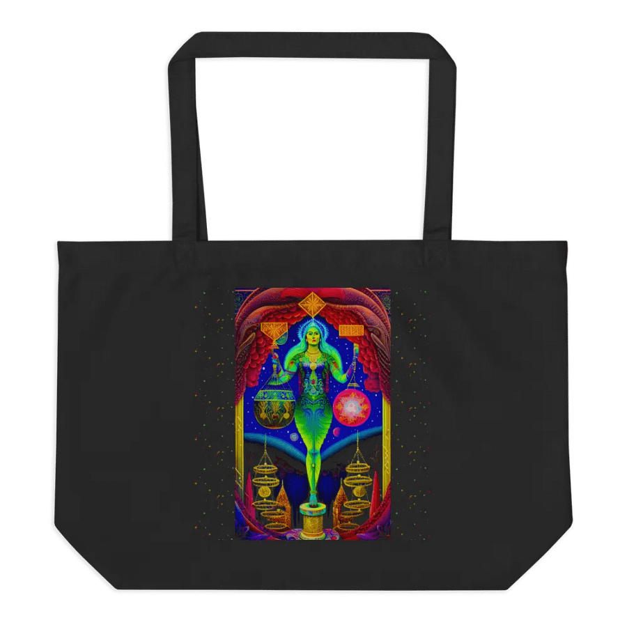 Libra & Her Scales on Black Tote product image (2)