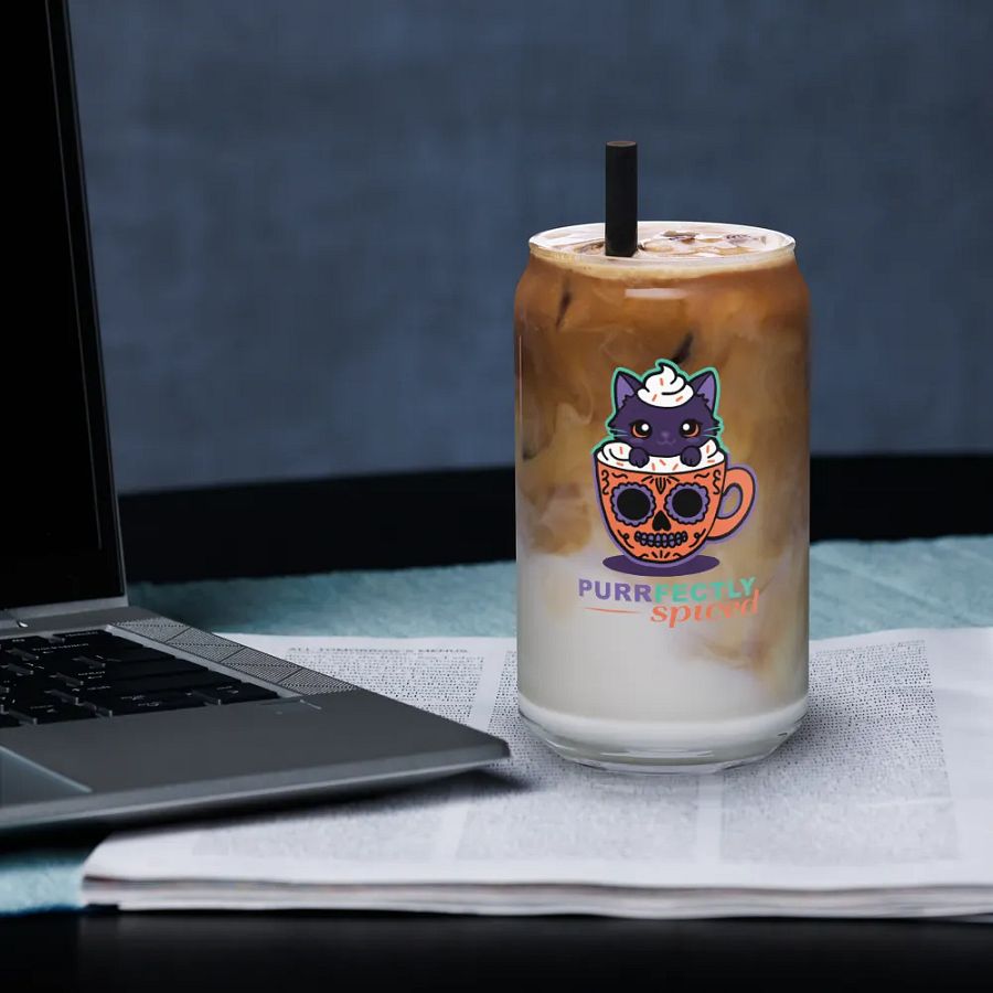 Purrfectly Spiced 16oz Can-Shaped Drinking Glass product image (7)