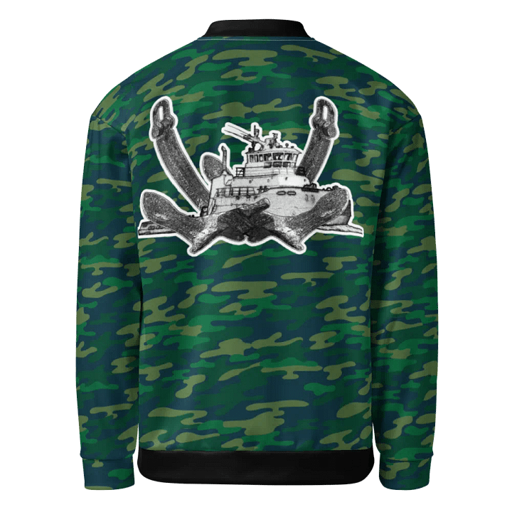 Twin Anchor Titan tug Teal Camouflage Bomber Jacket product image (1)