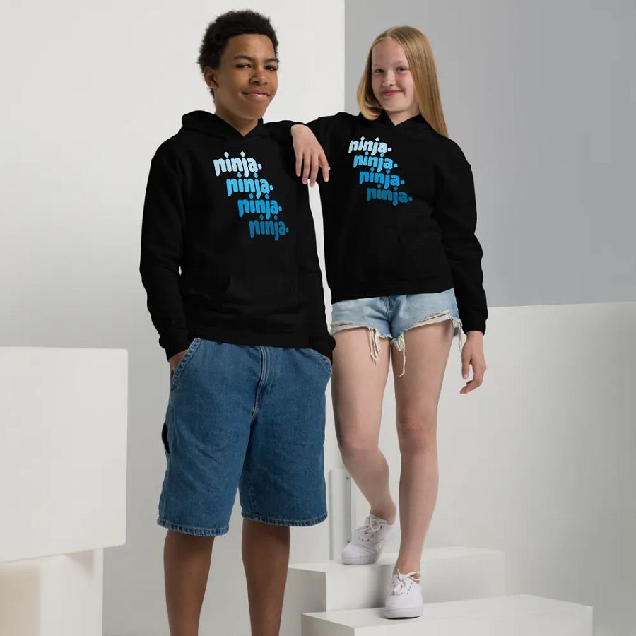Blue Quad Ninja Kids Hoodie product image (4)