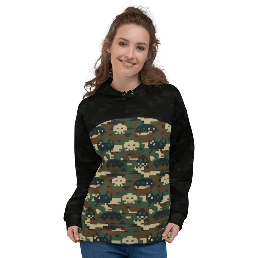 Space Invaders Camo Unisex Hoodie (Obsidian) product image (3)