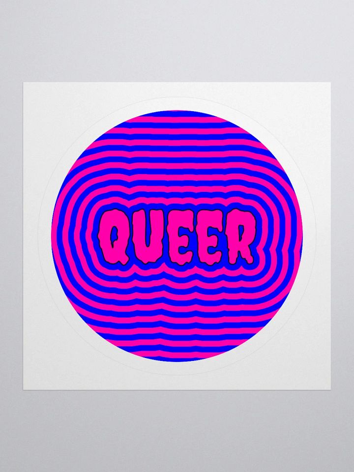 Creepy Queer Cotton Candy Color Sticker, Neon Pink Blue Queer Art product image (1)