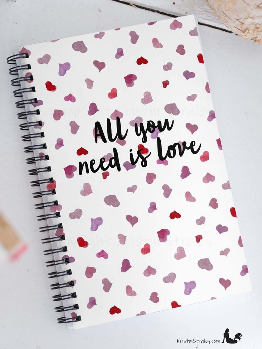 All You Need is Love on Watercolor Hearts Notebook product image (1)