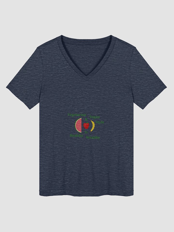 Healthy Wealthy Vegetarian V-Neck Tee product image (1)