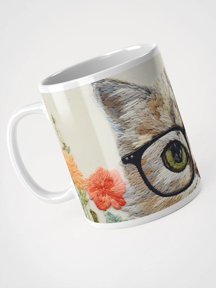 Embroidered Peeking Cat Glasses Mug product image (1)