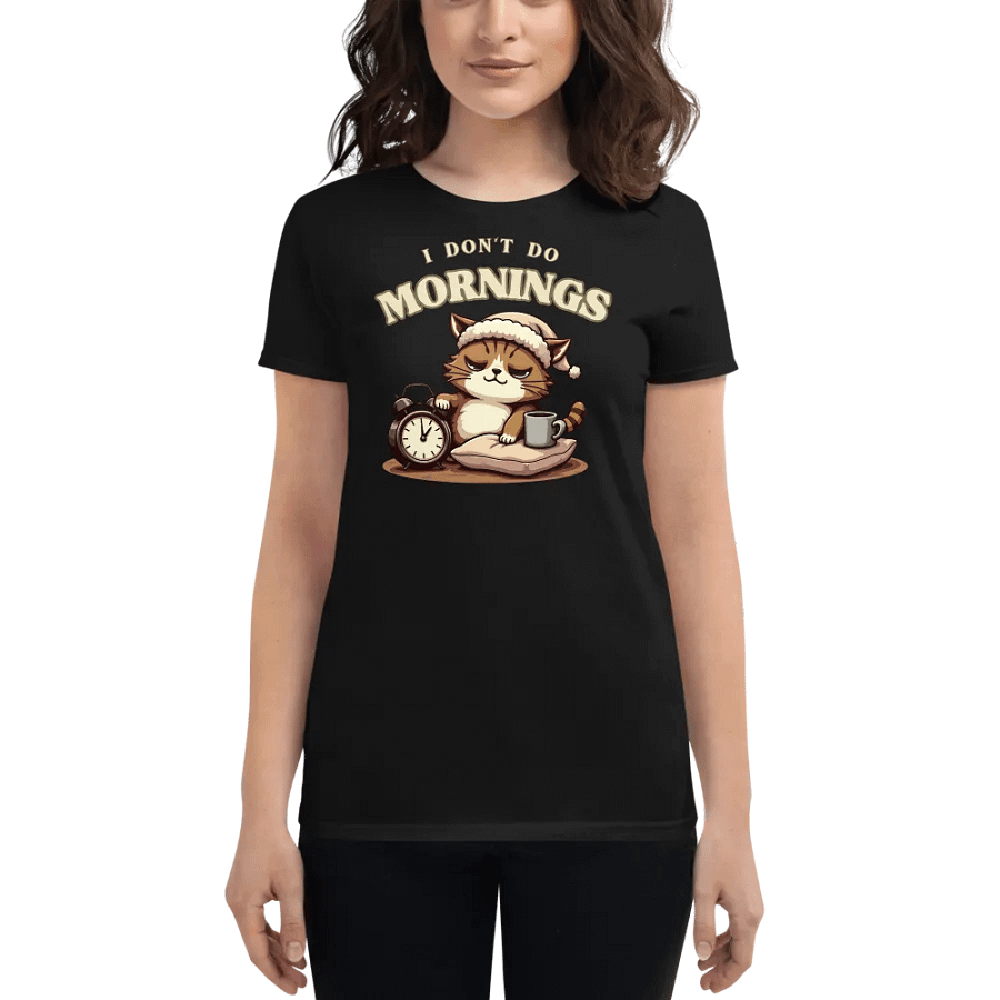 Sleepy Cat Morning Vibes Women's T-Shirt product image (1)