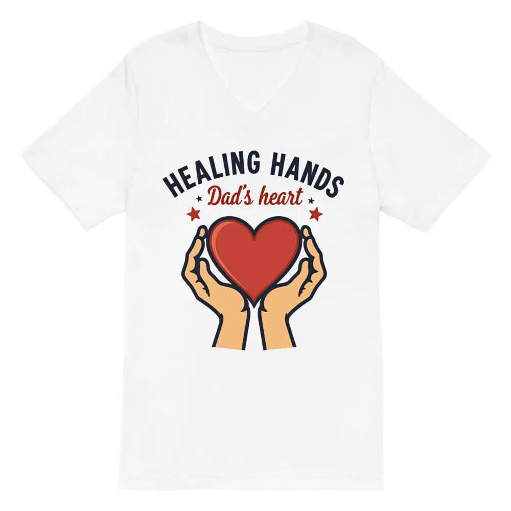Healing Hands Dad's Heart V-Neck Tee product image (2)